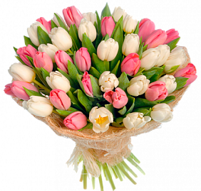 Букет из 45 тюльпанов