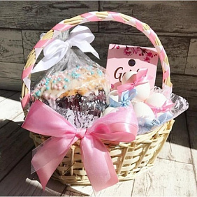 Пасхальная корзина розовая