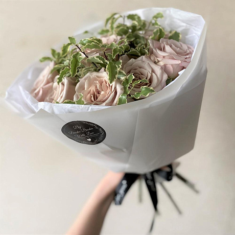 Роза Мента 9 шт с зеленью/эвкалиптом - Фото 1