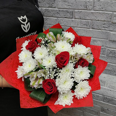 Букет цветов Яркие краски №164 - Фото 1