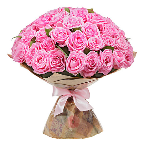 Букет из 101 розовой розы Аква - Фото 1