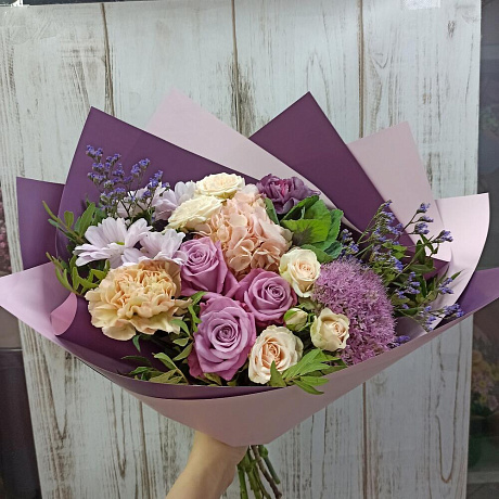 Букет цветов Сиреневый закат №162 - Фото 1