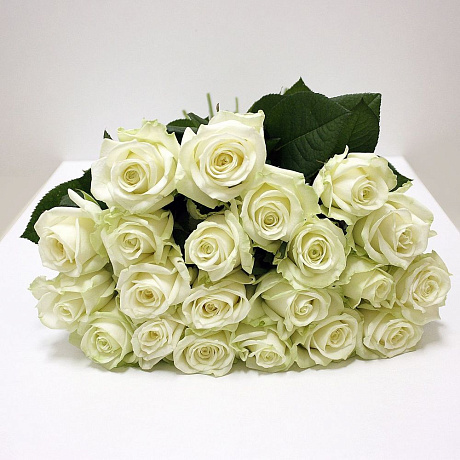 Букет 21 белая роза 50см. Акция - Фото 1