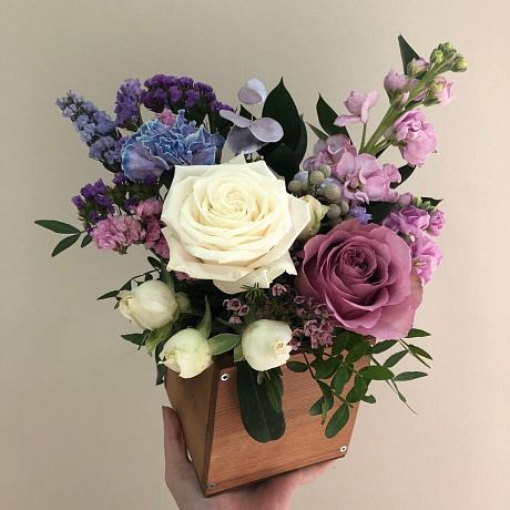 Букет цветов Нежность в коробке №166 - Фото 1