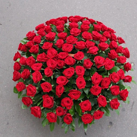 Корзина с цветами "красные 101"