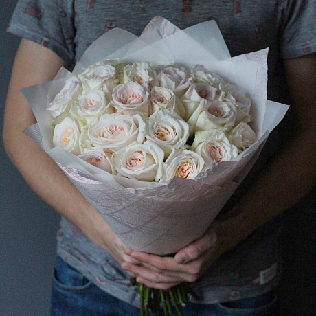 Букет из ароматных роз Вайт О Хара - Фото 1