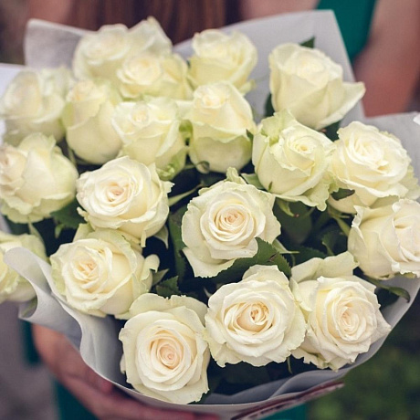 Букет «21 белая роза» №164 - Фото 1