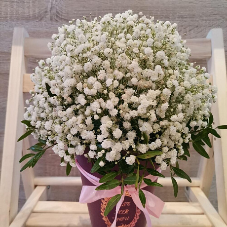 Букет цветов СНЕЖНАЯ КОРОБОЧКА №161 - Фото 1