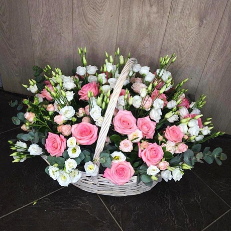 Нежная корзина из цветов №164 - Фото 1