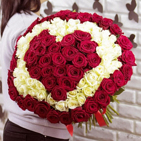 101 роза в виде сердца №161