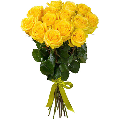 Букет из 15 желтых роз - Фото 1
