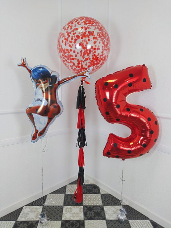 Композиция из шаров Бабл Леди Баг - Фото 1