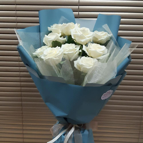Белые розы 11 шт - Фото 1