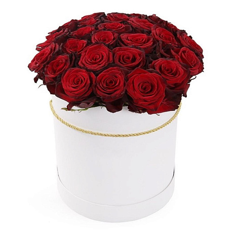 Цветы в коробке из голландских роз №2 - Фото 1