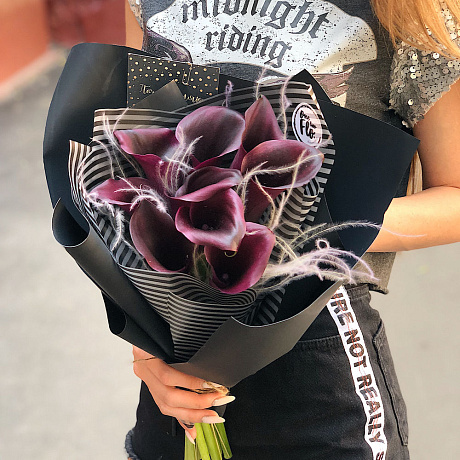 Букет цветов Каллы винные №161 - Фото 1