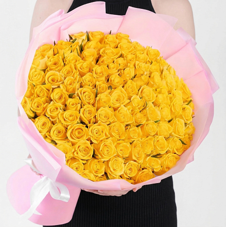 Букет 101 желтая роза  - Фото 1