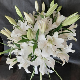Букет из 15 белых лилий №163