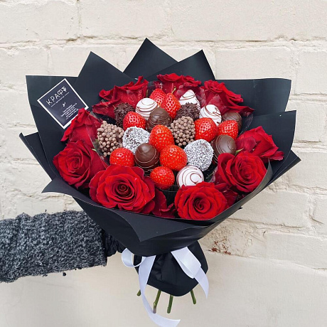 Букет цветов Сатурн М микс №160 - Фото 1