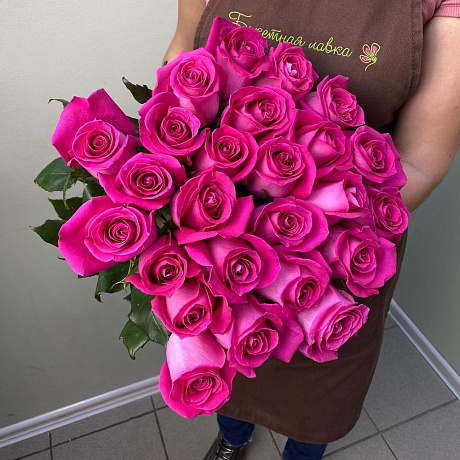 25 розовых роз 60см - Фото 1