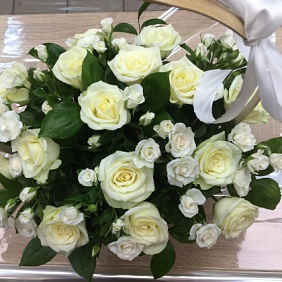 Композиция из цветов "Корзина нежность" №167