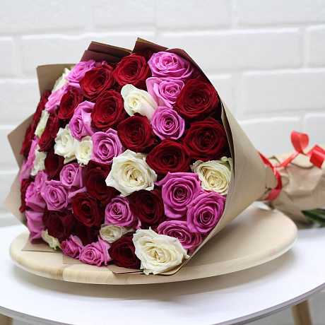 Букет из 51 микс роз - Фото 1