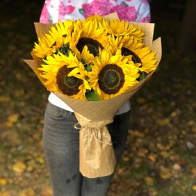 Букет с подсолнухом №163