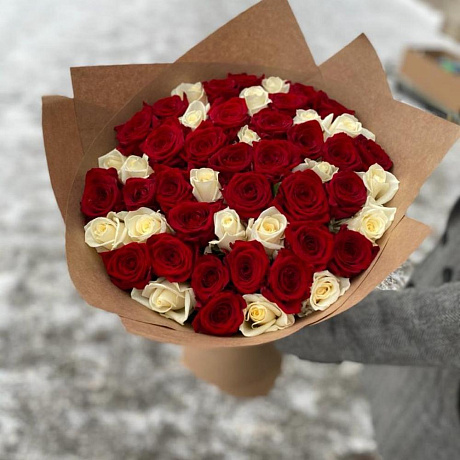 Букет из 51 розы Миксик - Фото 1