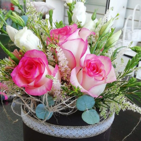 Коробка из цветов Нежность №162 - Фото 1