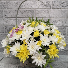 Букет цветов "Ромашковое лукошко" №160