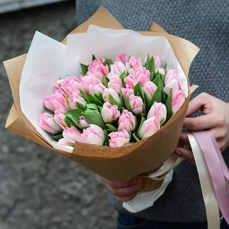 Тюльпаны розовые премиум - Фото 1