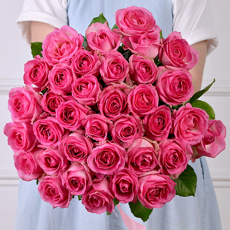 Букет 31 розовая роза 60 см - Фото 1