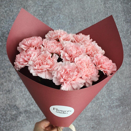 Букет из нежных розовых гвоздик - Фото 1