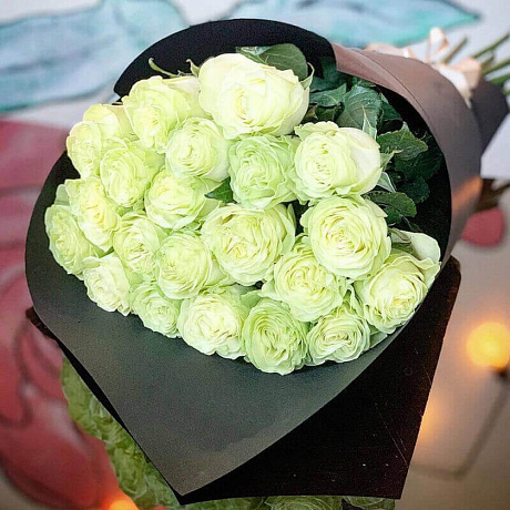 Букет из 25 роз Аваланж Вайт - Фото 1