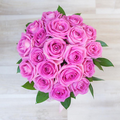Коробка из 19 розовых роз - Фото 1