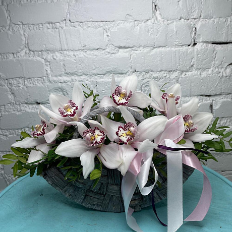 Корзина с орхидеями №164 - Фото 1