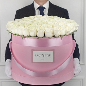 Эквадорские розы в шляпной коробке Grand №161