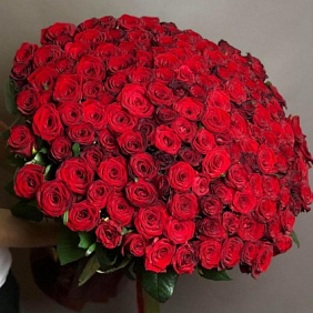 Шикарный букет из 151 красных роз