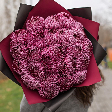 Букет из хризантем Бигуди Перпл (25 шт) - Фото 1