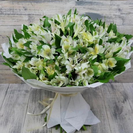 Букет из белых альстромерий №162 - Фото 1