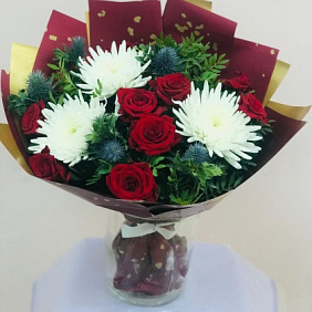 Букет с хризантемами №192