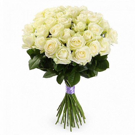 Букет из 51 белой розы 40 см - Фото 1