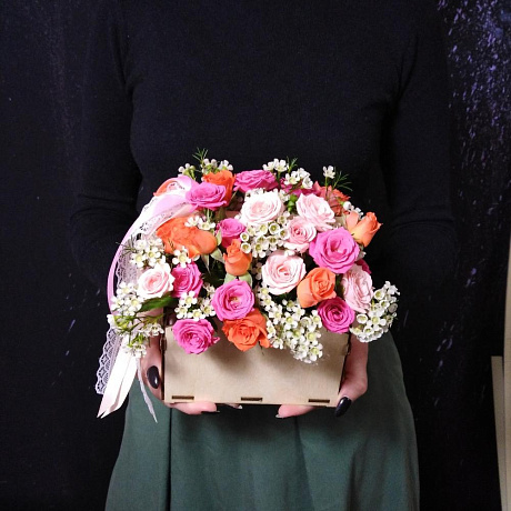 Ящик с кустовой розочкой - Фото 1