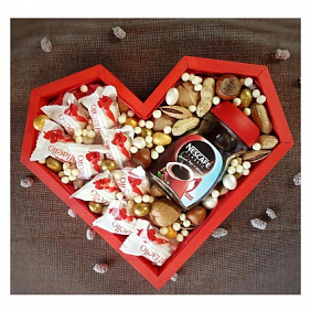 Букет цветов "Кофейное сердце"