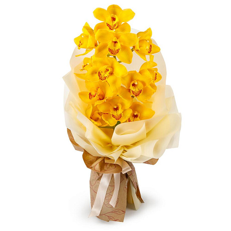 Букет из желтой орхидеи Тропиканка - Фото 1