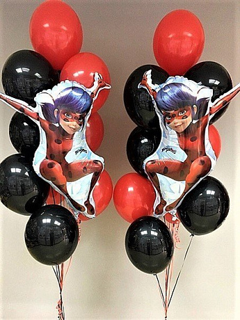 Композиция из шаров Леди Баг 2 - Фото 1