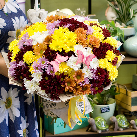 Букет из хризантем Кустовые хризантемы - Фото 1