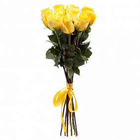 Букет из 7 желтых роз под ленту