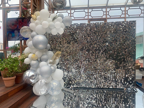 Фотозона Пайеточная стена с шарами - Фото 1