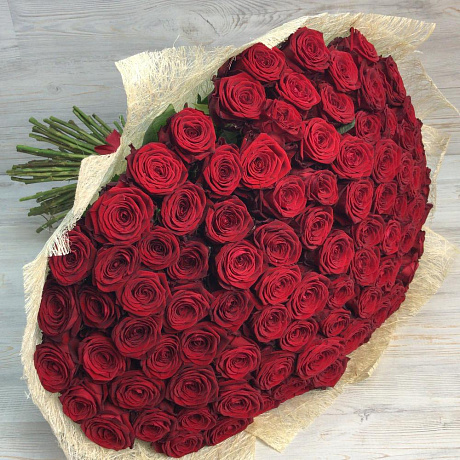 Букет из 101 красной розы №175 - Фото 1
