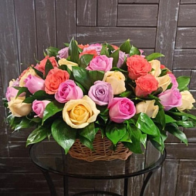 Корзина цветов "Летнее утро"